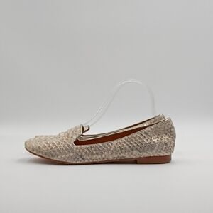 COACH Snakeskin Loafer Flats Slip On Leather Neutral Career Academia Casual 8.5